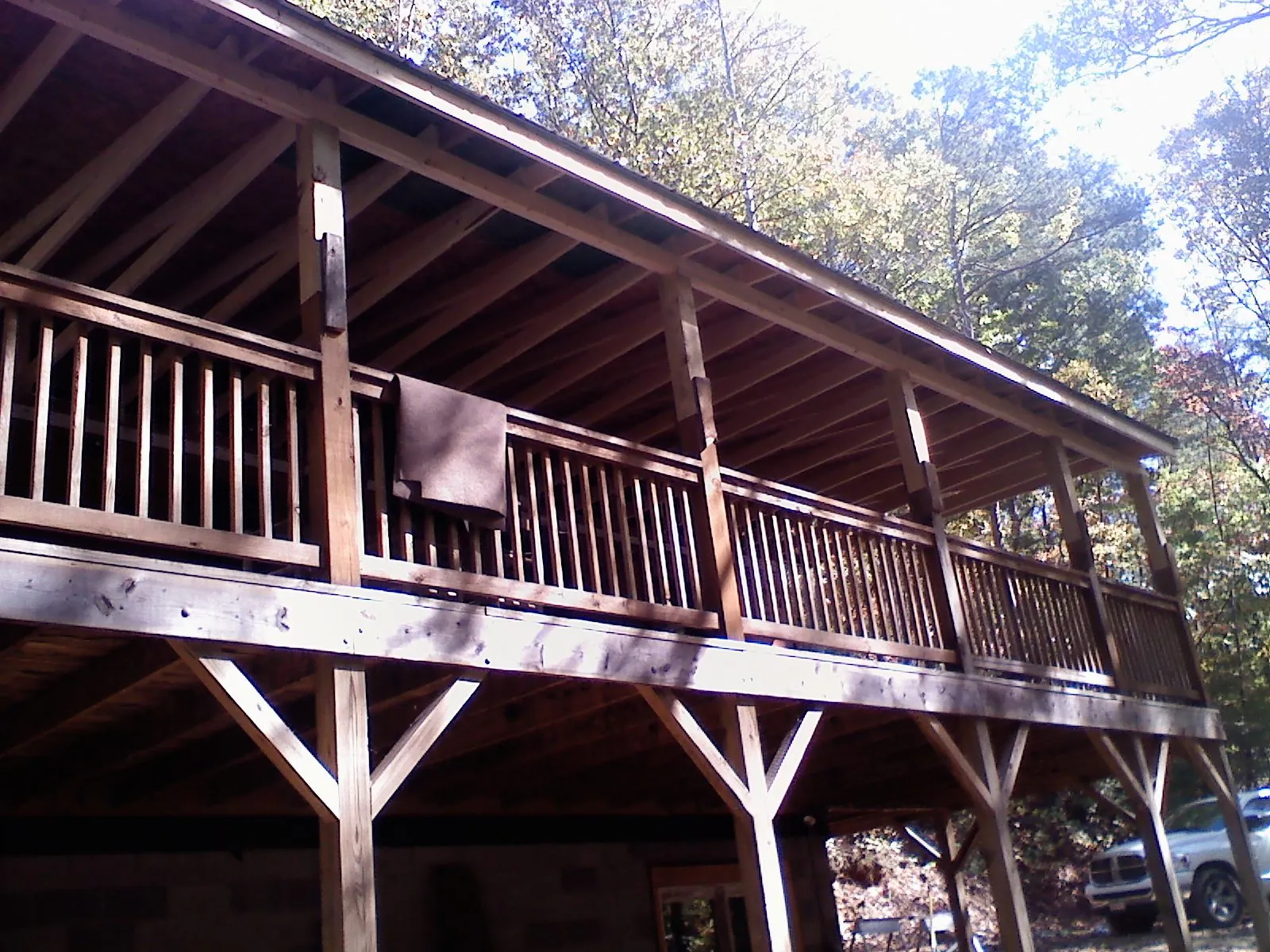 Timber framing under a new elevated porch and deck — Roof Leak Repair in Fort Walton Beach by Roofing Brothers